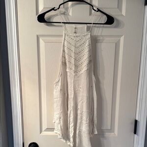 Free People White Strappy Tunic Tank Top Size Medium